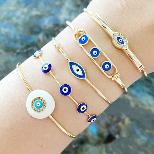 Bracelet for Women, Evil Eye Bracelet Cuff, Blue Evil Eye Bracelet,